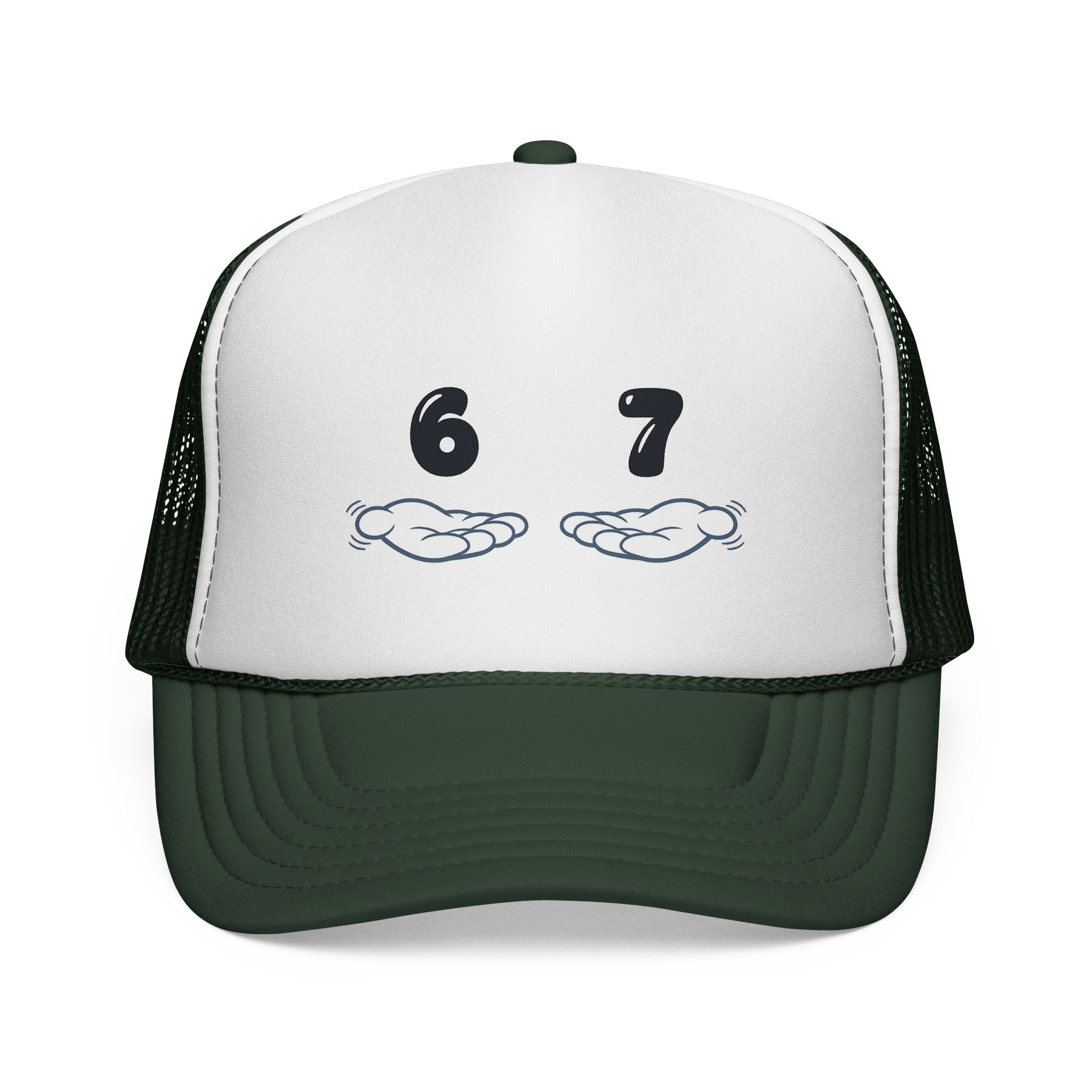 6 7 Trucker Cap — Minimal Vintage Graphic Mesh Hat