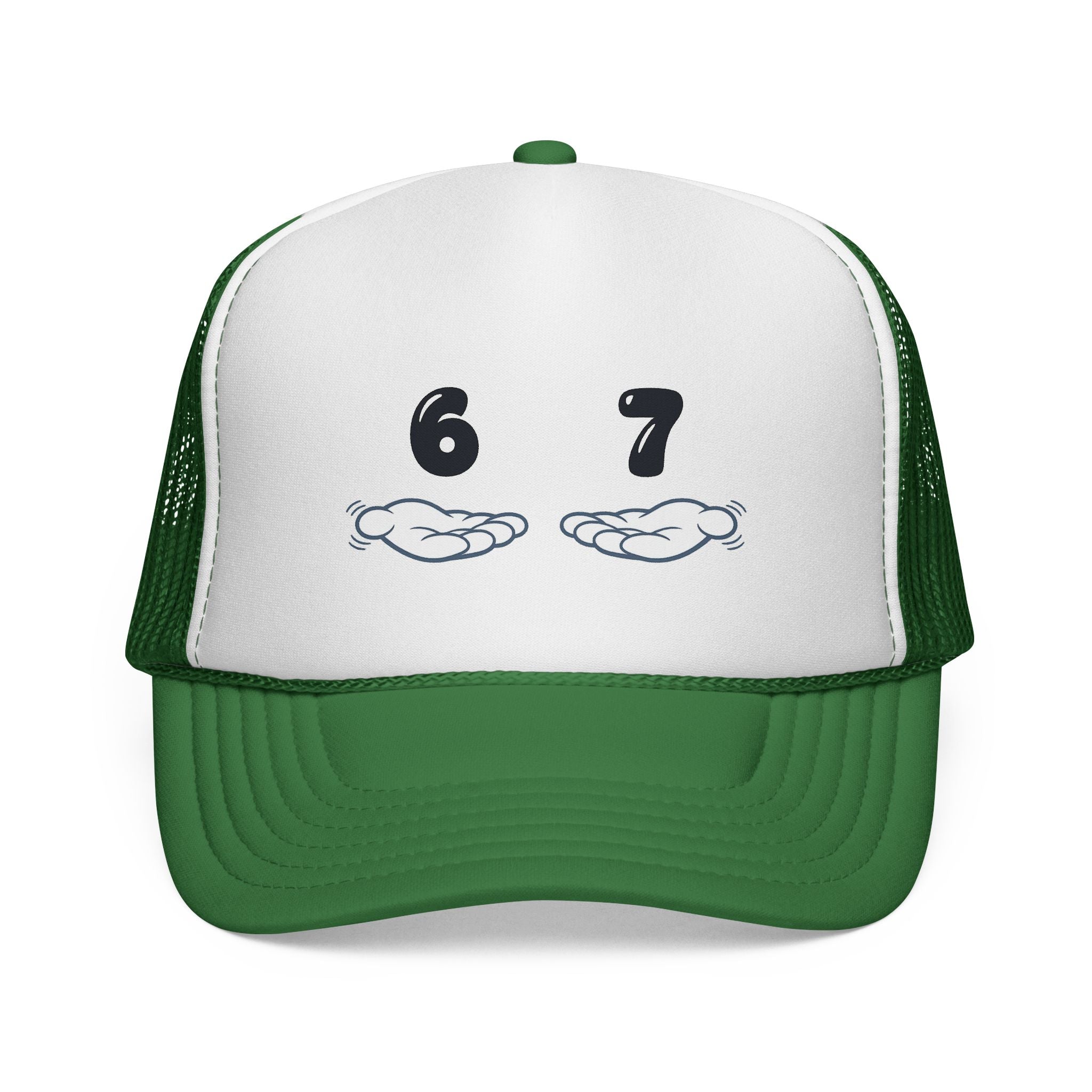 6 7 Trucker Cap — Minimal Vintage Graphic Mesh Hat