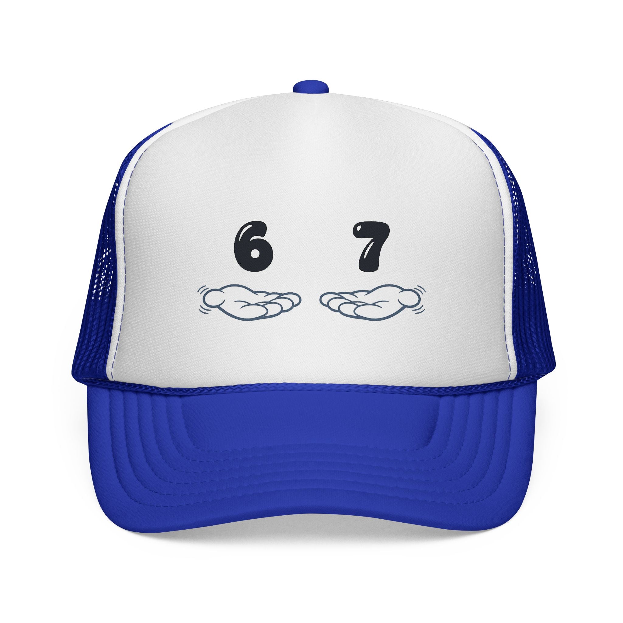 6 7 Trucker Cap — Minimal Vintage Graphic Mesh Hat