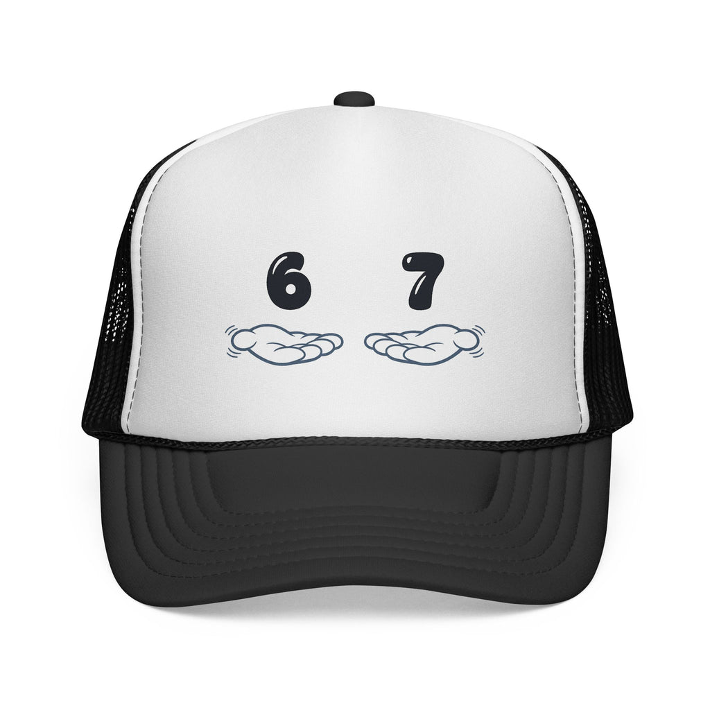 6 7 Trucker Cap — Minimal Vintage Graphic Mesh Hat