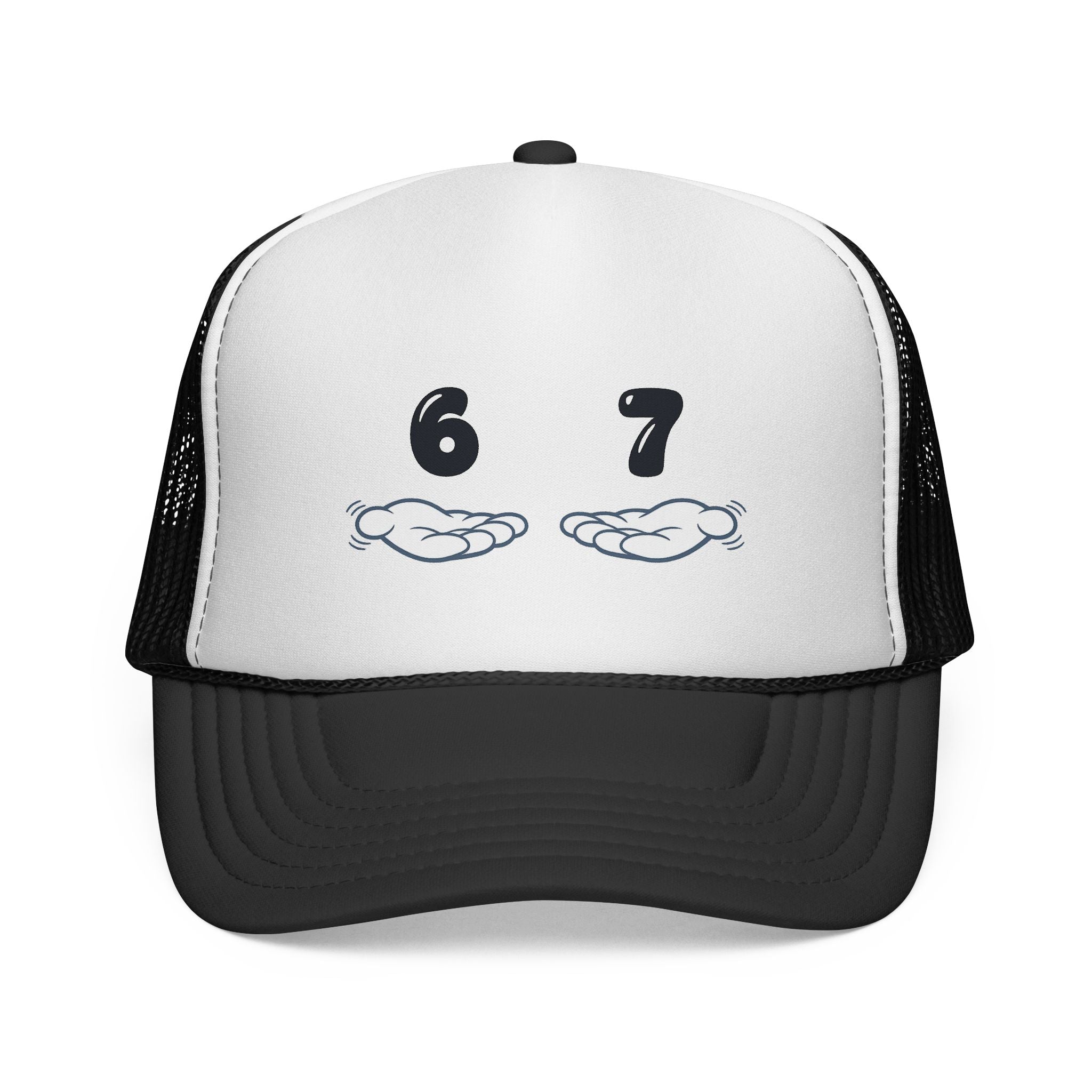 6 7 Trucker Cap — Minimal Vintage Graphic Mesh Hat